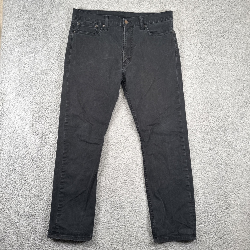 LEVIS 513 Jeans Mens 36x30 Black Denim Slim Straight Leg Soft - Picture 2 of 11